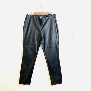 Venus Hi-Rise Faux Leather Pants Women Size 14 Black